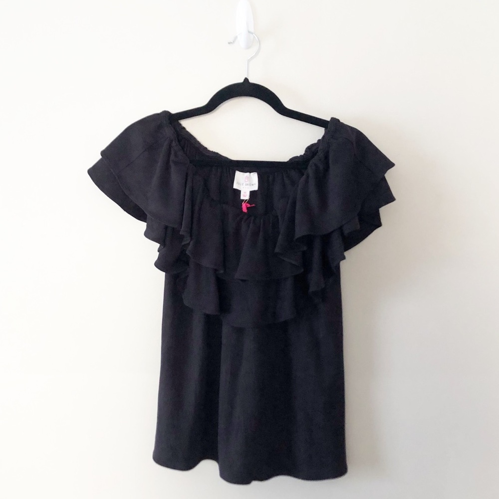 Julie Brown Nora Faux Suede Off Shoulder Top